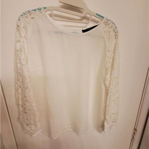 New hazel crocheted‎ lace sleeve blouse shirt
